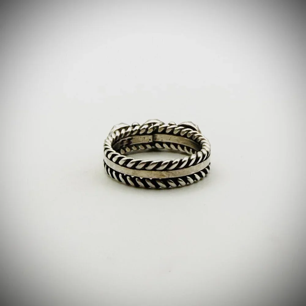 Ray King Sterling & Turquoise Triple-Stone Band — Size 7, 5g